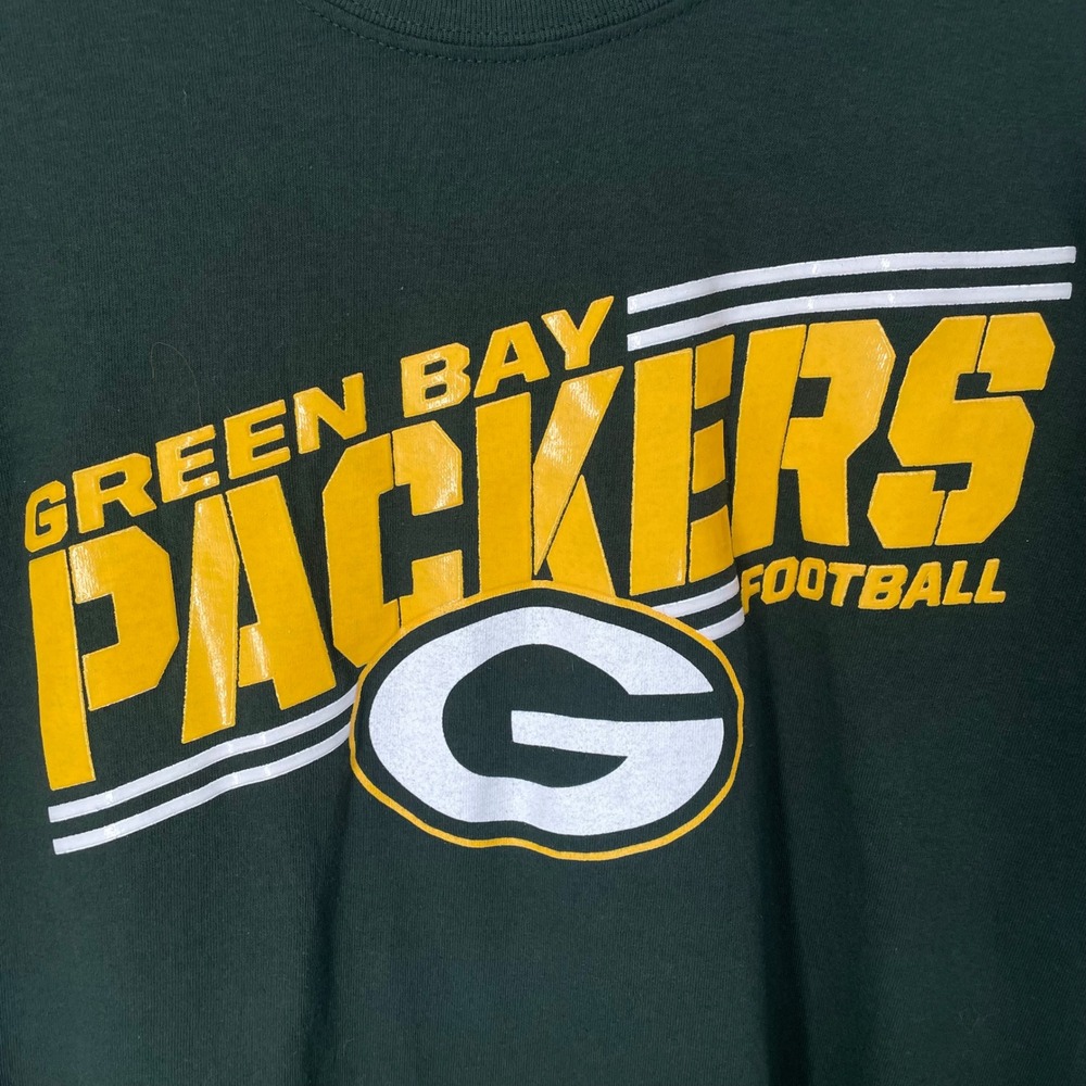 NFL Green Bay Packers Football T Shirt VTG Y2K Mens Large Green NFL Team Apparel - Picture 2 of 7
